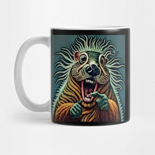 watercolor angry groundhog Mug